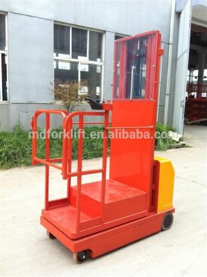 China Ac Motor Full Electric Order Picker Forklift With 200kg Lifting 600 X 640mm Platform Size for sale