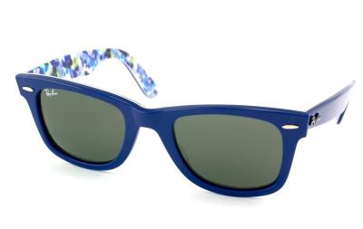 China Rare Prints Original Wayfarer Sunglasses Cheap With Green Lens / Blue Frame RB 2140 1019 for sale