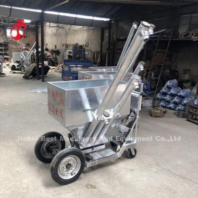 China Automatic Chicken Feeding Cart Designed For Chicken Battery Cage Poultry Farm Sandy for sale