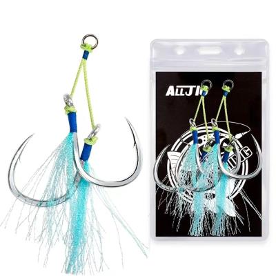 China 2 Set / Bag Luminous Assist Hook Shore Jigging Flasher Assist Hook Cord for sale