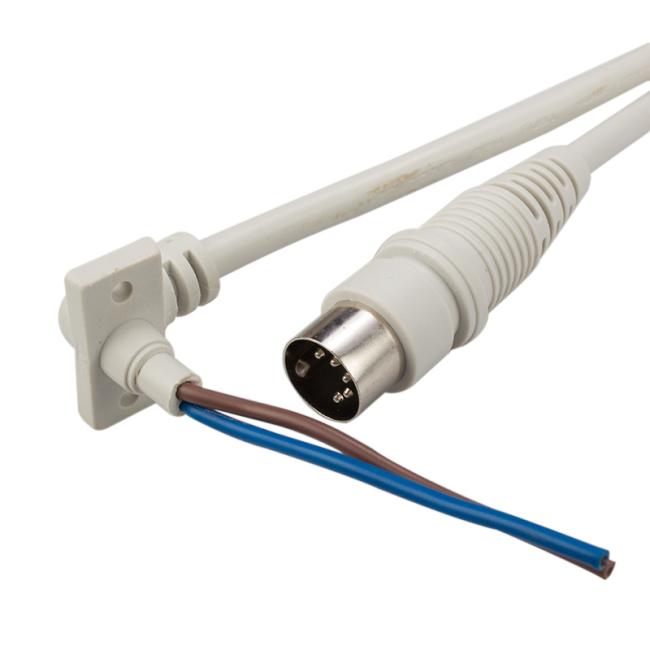 Male 5PIN 180° Din Connector To 2PIN Cable-Tail Power the Medical Equipment White Spring Motor Cable Power Cord