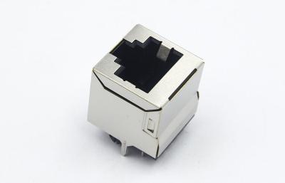 China Cat5e Tab Up RJ45 Single Port / Rj45 Network Jack 10 Pins Contacts with Shield  TM52D011EXX41 for sale