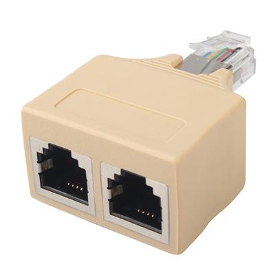 China Male To Female RJ11 Telephone Adapter Hub Splitter With Shield for sale