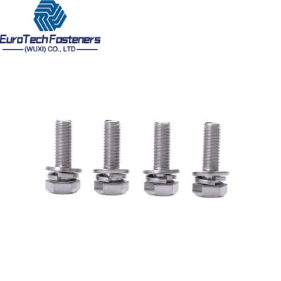 China M3 M4 M5 M6  Stainless Steel Cross External Hexagon Head Combination Bolt Screw Bolt Spring Washer And Flat Washer for sale