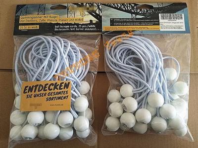 China Reusable Tarp Bungee Cord Ball Canopy Bungee Balls 25pcs White for sale