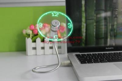 China New Durable Adjustable USB Gadget Mini Flexible LED Light USB Fan Time Clock Desktop Clock Cool Gadget Time Display for sale