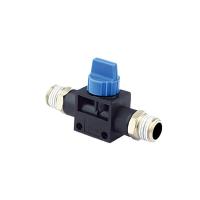 China Flexible Pneumatic Tube Fittings HVSS Hand Control Valve Black Male R Thread Connector for sale