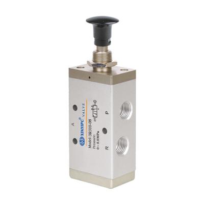 China 3 / 2 Way Pneumatic Manual Valve 3R Single Head Hand Operated Air Control Valves for sale