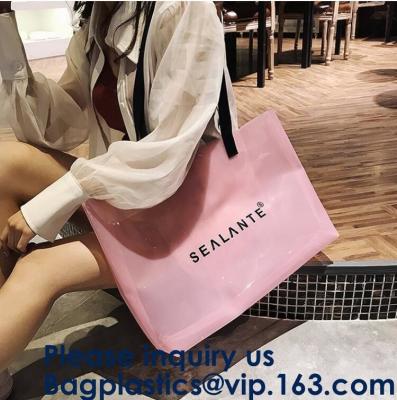 China Amazon Hot Sells Transparent Hologram Laser Messenger Bag Women Pink Jelly Shoulder Bag Female Big Tote Girl Handbags for sale