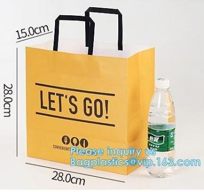 China Promotion Recycled Custom Printed Grocery Food Take Away Shopping Brown Kraft Paper Bag With Twisted Handles, bagease for sale