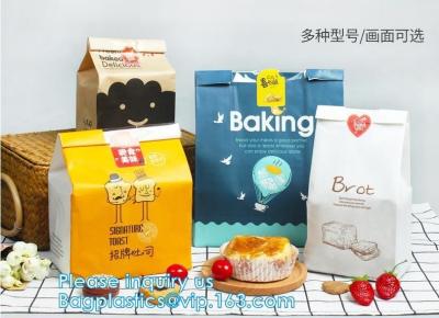 China FDA food grade custom printed clear plastic bread bags,Food Grade Side Gusset Brown Paper Bread Bag,Custom Printed Bread for sale