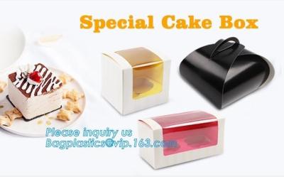 China Wholesale custom Paper Cookies packing Cake Box with PVC window,Wholesale Plastic Square Birthday Wedding Packaging Clea for sale