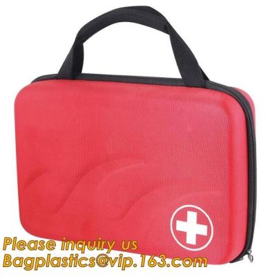 China Red pu leather waterproof mini eva first aid kit case,first aid box plastic case carrying case,Medical Multi-functional for sale