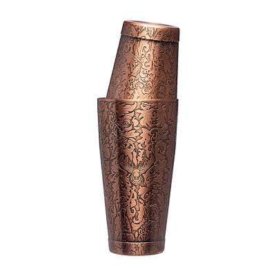 China Unbreakable Stainless Steel Cocktail Shaker Baroque Style Food Grade Test for sale