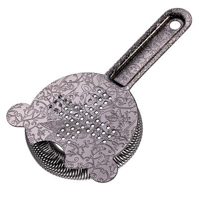 China Stainless Steel Bar Strainer Bar Tool Drink Strainer with 100 Wire Spring for Professional Bartenders and Mixologists for sale