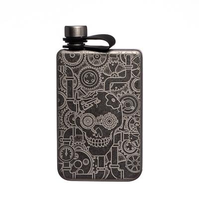 China Silver Flask Polished Stainless Steel Flask With Screw Top for Alcohol Liquor Flask for Men for sale