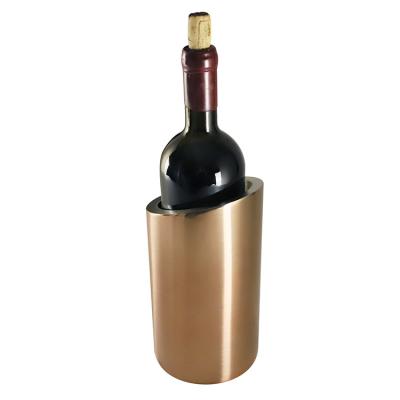 China Double Wall Wine Bottle Chiller Champagne Parties Metal Stainless Steel Ice Buckets for sale