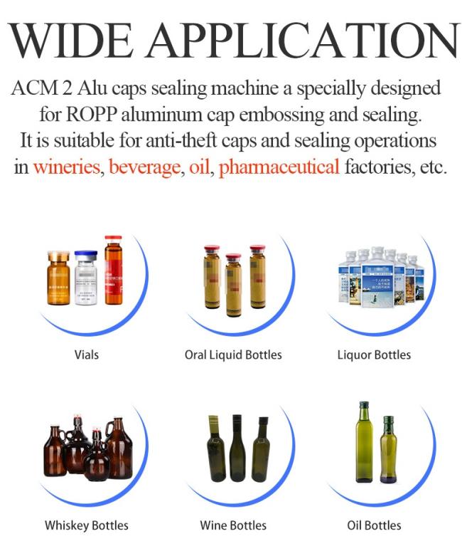 Automatic Rubber Dropper Champagne Glass Bottles Capper ROPP Cap Oil Wine Bottle Sealer Machine
