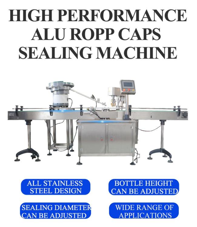 Automatic Rubber Dropper Champagne Glass Bottles Capper ROPP Cap Oil Wine Bottle Sealer Machine