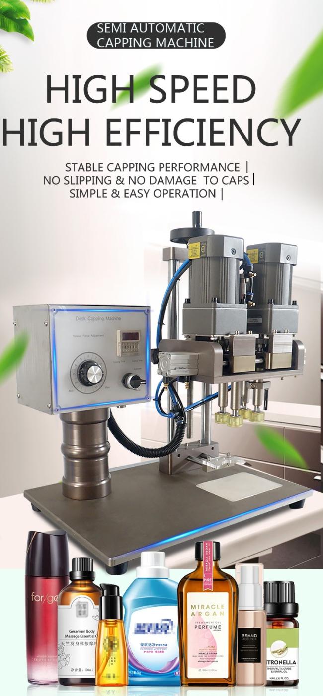 Small Pneumatic Honey PET Bench Bottle Screw Capper Mineral Water Bottle Cap Sealing Machine
