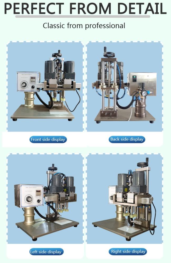 Small Pneumatic Honey PET Bench Bottle Screw Capper Mineral Water Bottle Cap Sealing Machine