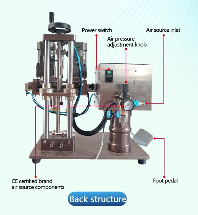 Small Pneumatic Honey PET Bench Bottle Screw Capper Mineral Water Bottle Cap Sealing Machine
