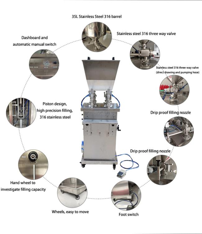 Double Heads Diesel Dish Disinfecting Honey Laundry Detergent Bottling Filling Machine Equipment