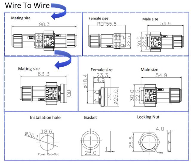 M16 7-pin waterproof connector application and installation examples