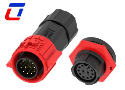 China IP67 M19 Push Lcok 12 Pin Waterproof Data Connector Plastic PA66 for sale