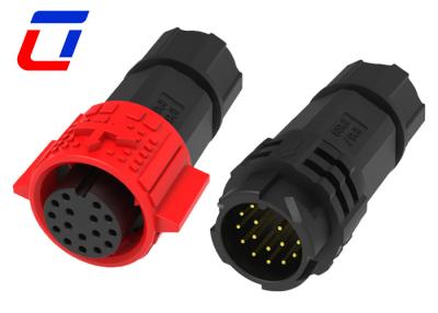 China IP67 M19 Outdoor 16 Pin Round Cable Connectors Male Female Waterproof for sale
