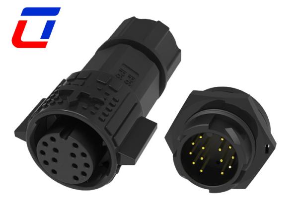 Quality 10 Pin 12 Pin 14 Pin 16 Pin Waterproof Data Connector , Plastic 12V Round Connector IP67 for sale