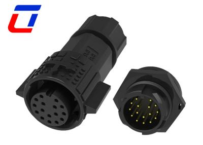 China 18 Pin Push Lock Waterproof Data Connector Male Panel Mount Circular Connector for sale