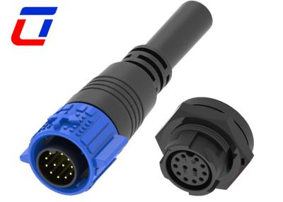 China 12 Pin Waterproof Data Connector M19 Push Lock Industrial Plug Socket for sale