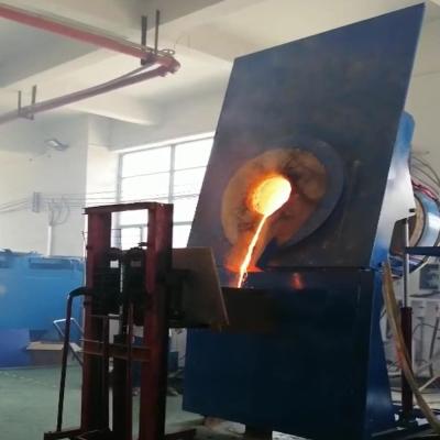 China Hydraulic Tilt System Induction Melting Furnace 400KW Medium Frequency Furnace for sale