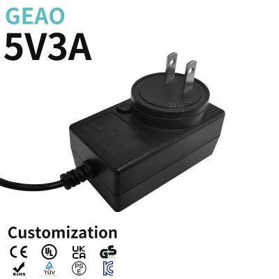 China 5V 3A Universal Ac To Dc Power Adapter IP20 18W Detachable Plug Power Adapter for sale