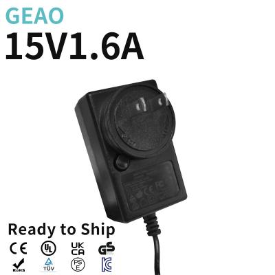 China 1.6A 15V Interchangeable Power Adapter Universal For Home Office Use for sale