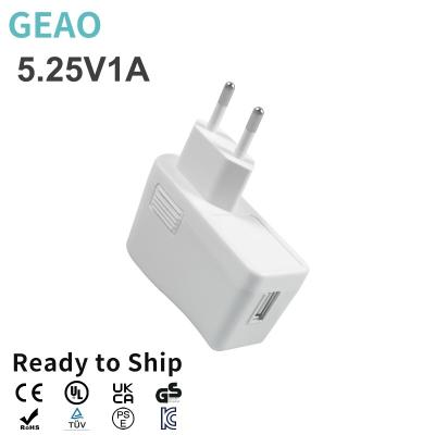 China 1A 5.25V Desktop USB Wall Charger Power Adapter ABS+PC Material for sale
