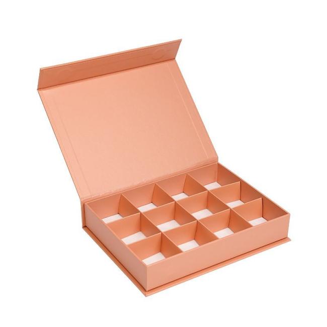 Eco Friendly Pink Party Chocolate Cookie Kraft Paper Boxes Dessert Box Chocolate Packaging Gift Magnetic Box with Dividers