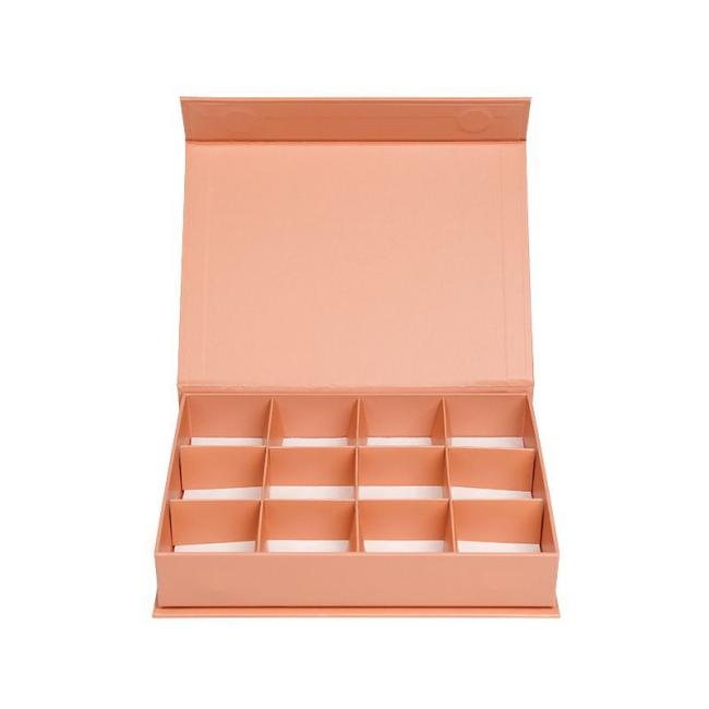 Eco Friendly Pink Party Chocolate Cookie Kraft Paper Boxes Dessert Box Chocolate Packaging Gift Magnetic Box with Dividers