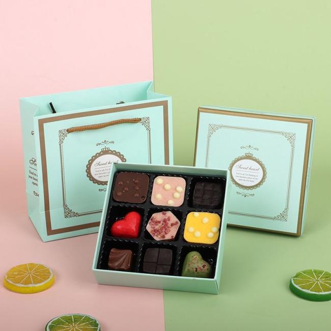 Eco Friendly Pink Party Chocolate Cookie Kraft Paper Boxes Dessert Box Chocolate Packaging Gift Magnetic Box with Dividers