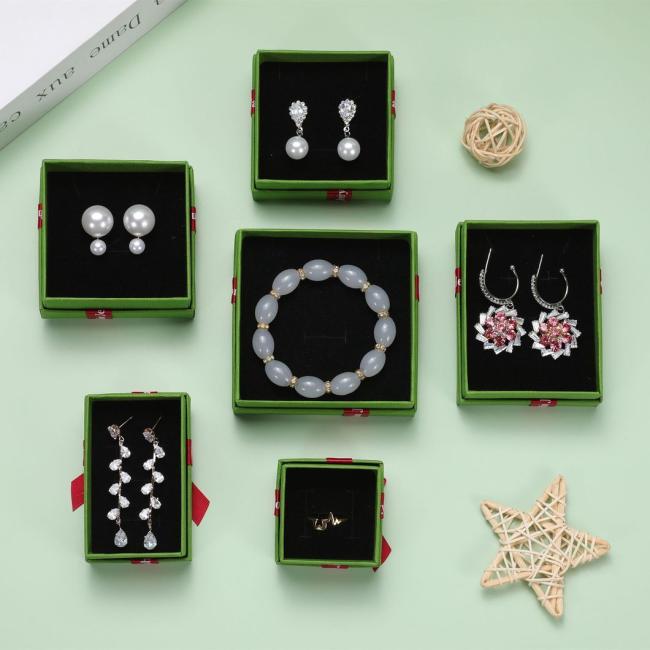 Custom Luxury Black Jewelry Packaging Paper Necklace Ring Earring Boxes Lid and Base Jewellery Set Case Cardboard Gift Box with Foam Insert