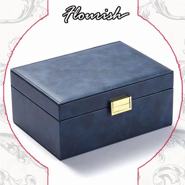 Custom Hot Stamping Logo Navy Color Rigid Cardboard Jewelry Sets Packaging Box