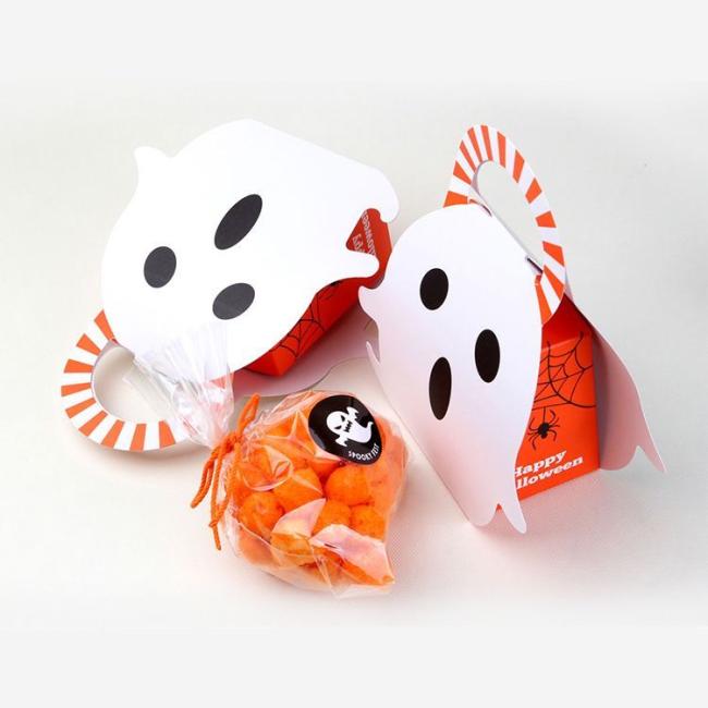 Affordable Price Halloween Christmas Pumpkin Gift Packaging White Paper Candy Box for Festival