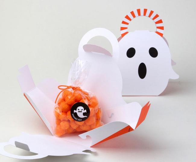 Affordable Price Halloween Christmas Pumpkin Gift Packaging White Paper Candy Box for Festival