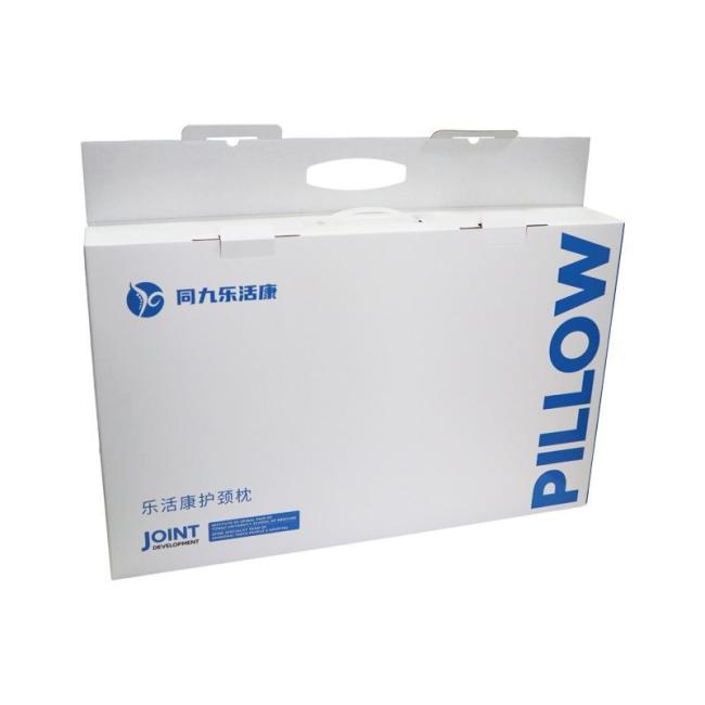 Custom Logo Folding Flat Corrugated Cardboard Kraft Paper Household Pillow Fruits Foods Packaging/Shipping/Moving/Storage Boxes Mailer Box with Plastic Handle