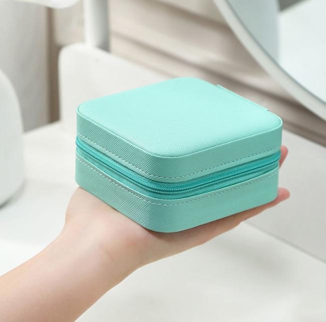 Fashion Solid Luxury Portable PU Leather PVC Cardboard Jewelry Jewellery Set Gift Packaging Packing Travel Holder Organizer Mini Box for Women Girls