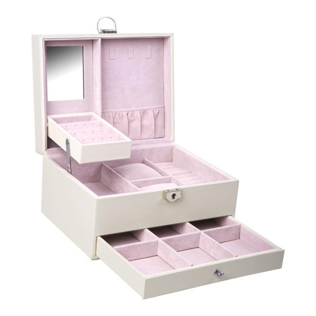 Fashion Solid Luxury Portable PU Leather PVC Cardboard Jewelry Jewellery Set Gift Packaging Packing Travel Holder Organizer Mini Box for Women Girls