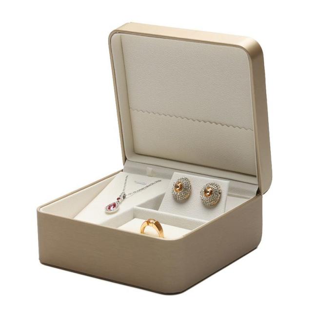 China Wholesale High-Grade PU Leather Gold Jewelry Packaging Box Set Box Ring Pendant Necklace Earrings Storage Gift Box