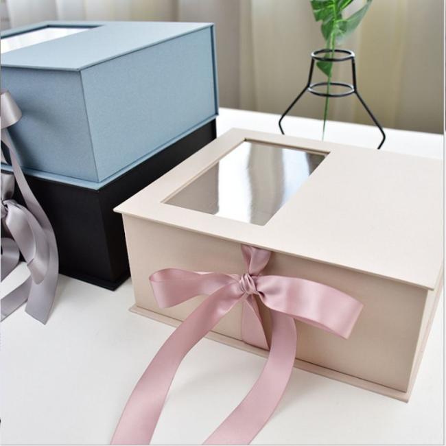 Custom Romantic Valentine′s Day Flower Jewelry Jewellery Display Box with PVC Window for Wedding Christmas Birthday Party Luxury Paper Packaging Gift Box