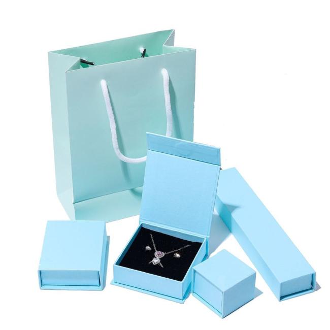 Deluxe Style Rigid Black Cardboard Necklace Packaging Paper Box